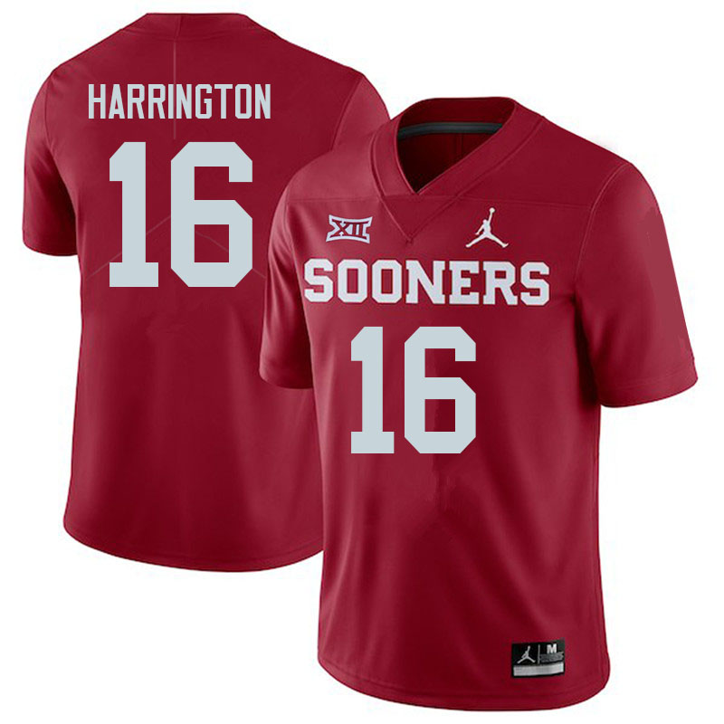 Men #16 Justin Harrington Oklahoma Sooners College Football Jerseys Sale-Crimson - Click Image to Close